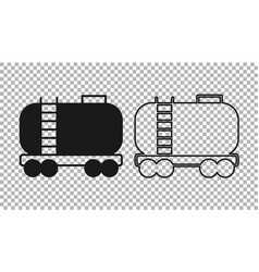 Black Oil Railway Cistern Icon Isolated