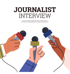 Journalist Interview Poster With Text Flat