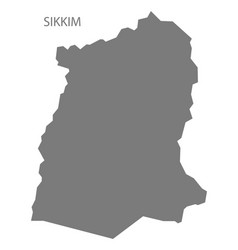 Sikkim India Map Grey