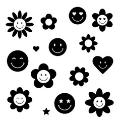 Black And White Groovy Clip Art Elements