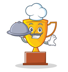 Chef Trophy Character Cartoon Style