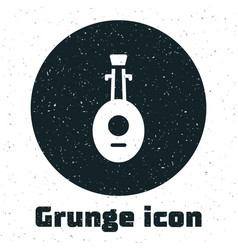 Grunge Musical Instrument Lute Icon Isolated