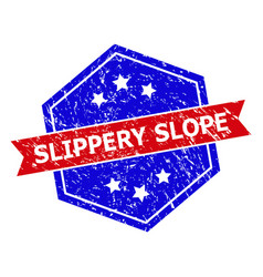 Hexagonal Bicolor Slippery Slope Stamp