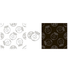 Monochrome Seamless Pattern Set In Hand Draw