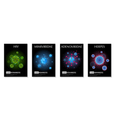 Realistic Viruses Posters Set