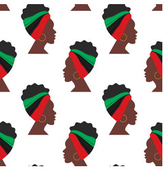 Seamless Pattern Of African Woman Profile