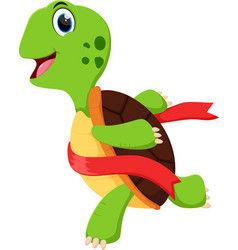 Cartoon A Running Turtle Win The Race