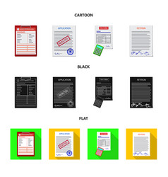 Isolated Object Form And Document Sign Set