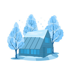 Winter House Surrounded By Trees