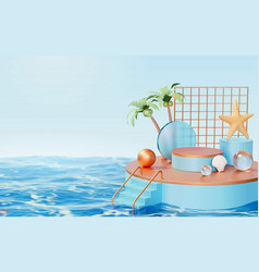 3d Podium Design Of Island Theme