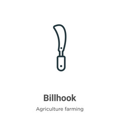 Billhook Outline Icon Thin Line Black