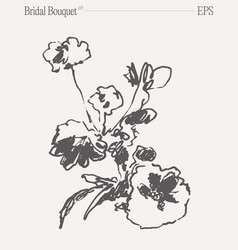 Bridal Bouquet Floral Composition Sketch