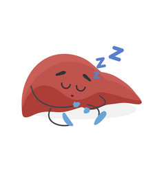 Sleepy Funny Human Liver Character Sleeping