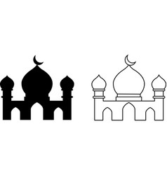 Islamic Mosque Minaret And Dome Icons Set