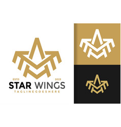 Letter M Star Wing Logo Icon