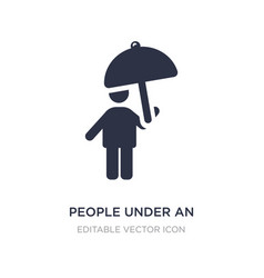 People Under An Umbrella Icon On White Background