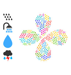 Rain Drops Icon Colored Centrifugal Flower