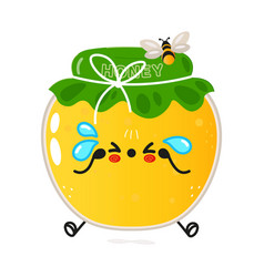 Cute Sad Jar Of Honey Character Hand Drawn