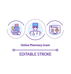 Online Pharmacy Scam Concept Icon