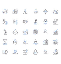 Financial Gain Line Icons Collection Profit