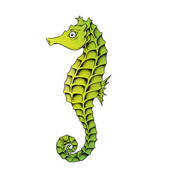 Green Seahorse Dotted