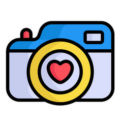 Love Photography Camera Color Line Icon