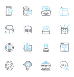 Process Transformation Linear Icons Set