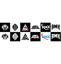 Amx Letter Logo Design In Six Style Polygon