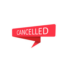 Cancelled A Red Banner Pointer Sticker Label