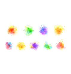 Abstract Rainbow Color Spots Made By Watercolor