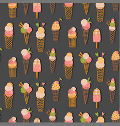 Ice Cream Cute Doodle Seamless Pattern