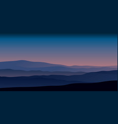 Beautiful Dark Blue Mountain Landscapesunrise