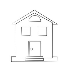 Family Home Or Two Story House Icon Image