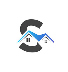 Initial Letter S Real Estate Logo With House