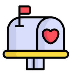 Love Mailbox Postbox Color Line Icon