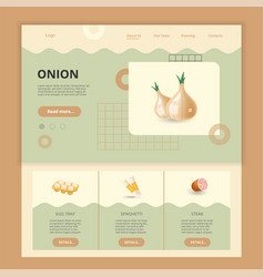 Onion Flat Landing Page Website Template Egg Tray