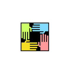 Friendship Logo Mutual Aid Symbol Hands Sign