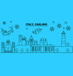 Italy Cagliari Winter Holidays Skyline Merry