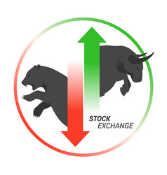 Stock Market Concept Bull Vs Bear With Up