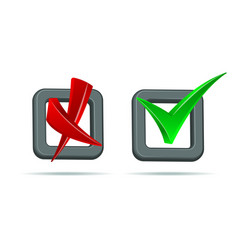 3d Check Marks Pros And Cons Green Mark And Red