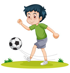 A Boy Playing Football