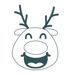 Laugh Reindeer Face Green Stroke Emoticon 43