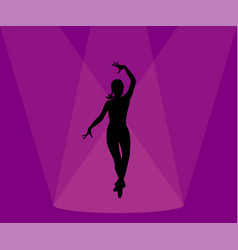 Black Silhouette Of A Girl Who Is Dancing