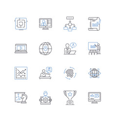 Corporate Facility Line Icons Collection Office