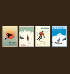 Four Decorative Posters In Different Styles About