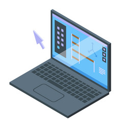 Laptop Furniture Plan Icon Isometric