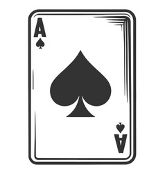 Ace Of Spades Playing Card Engraving