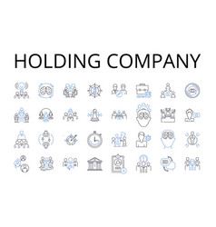 Holding Company Line Icons Collection Parent