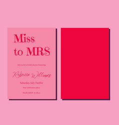 Miss To Mrs Red Pink Minimalist Bridal Shower