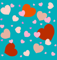 Blue Pattern With Big And Small Hearts